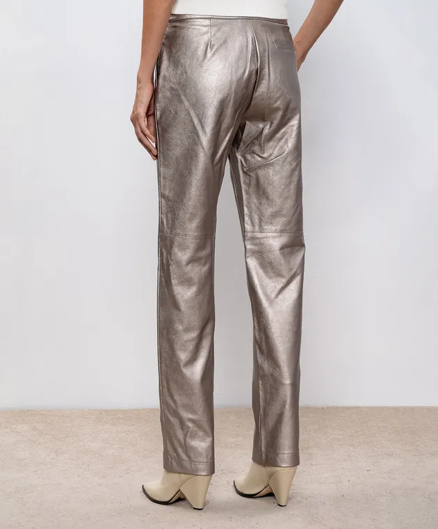 Twinset Actitude Beige pants with metallic logo
