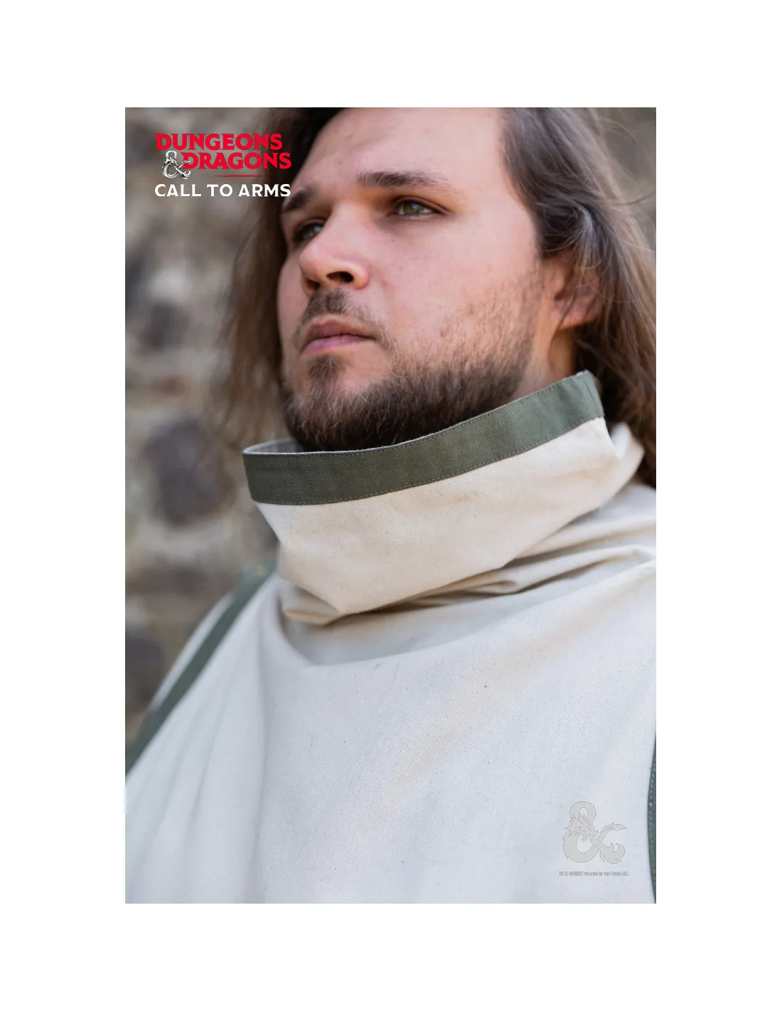 Túnica medieval de Clérigo, blanco natural