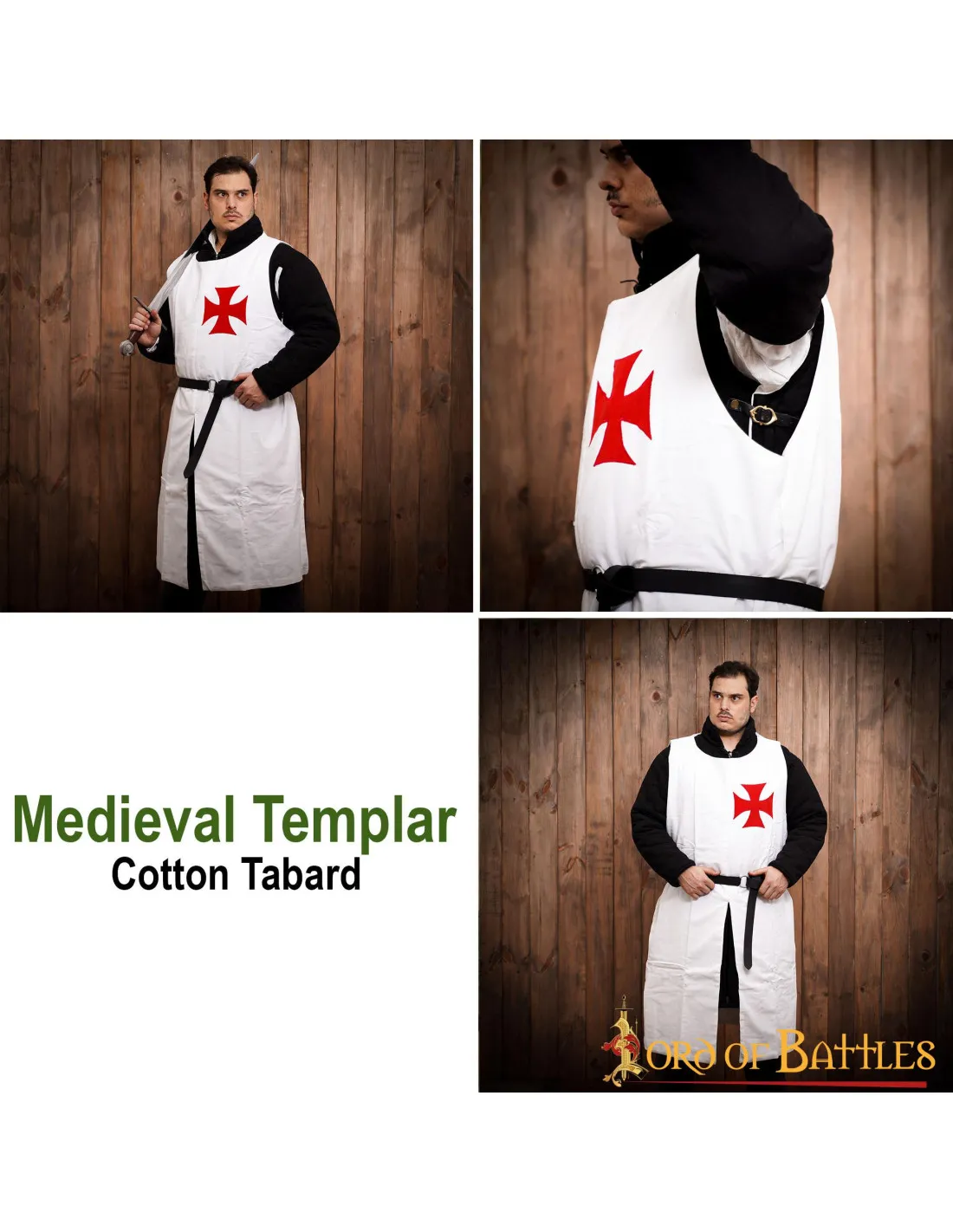 Túnica medieval de los caballeros templarios