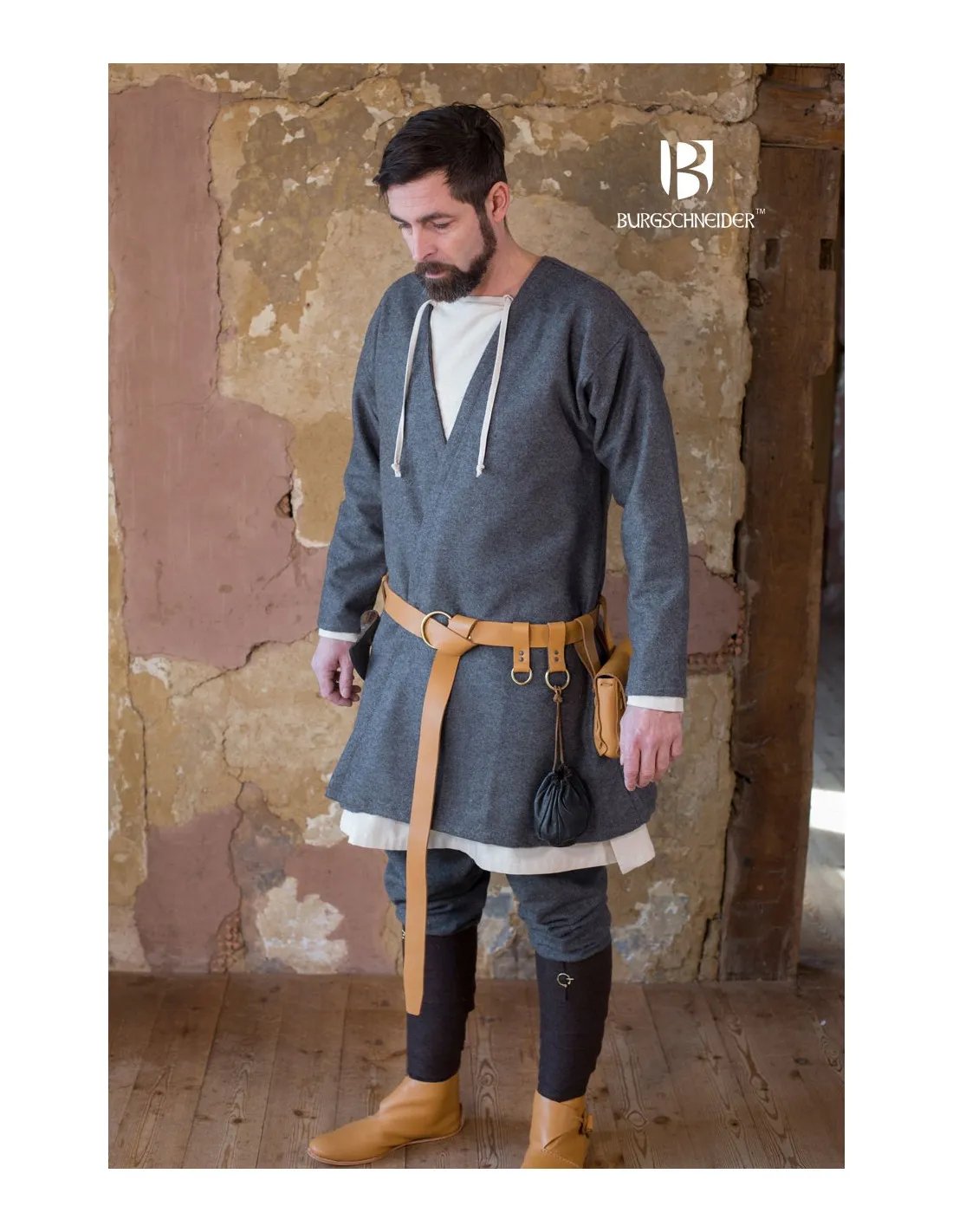 Túnica Medieval Loki gris manga larga