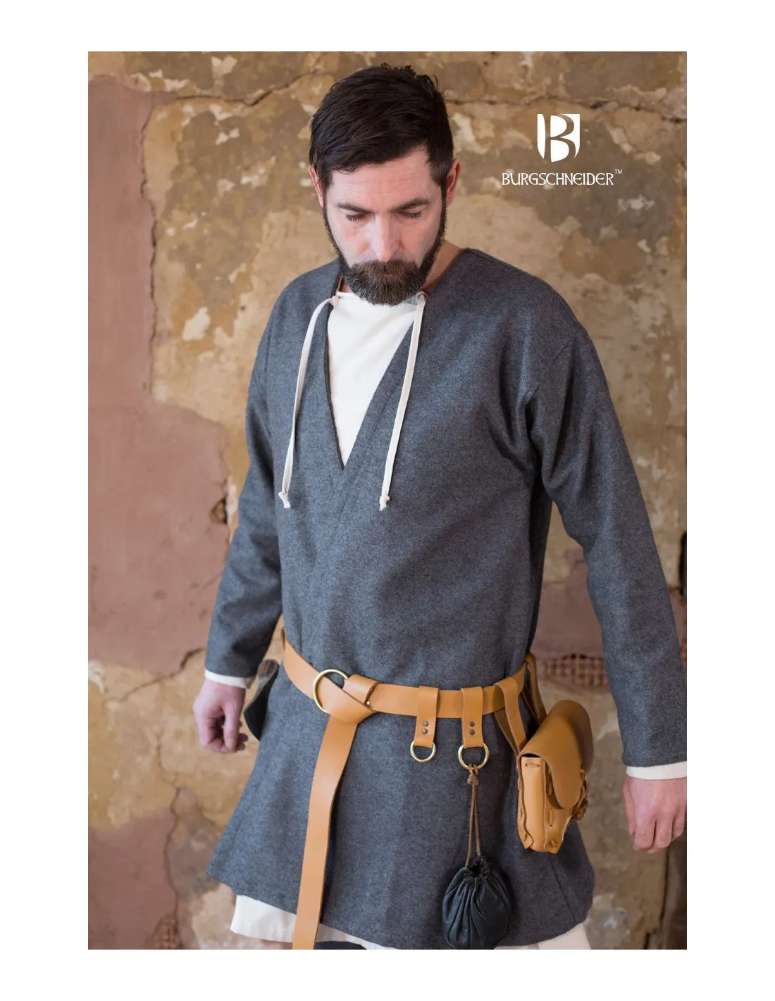 Túnica Medieval Loki gris manga larga