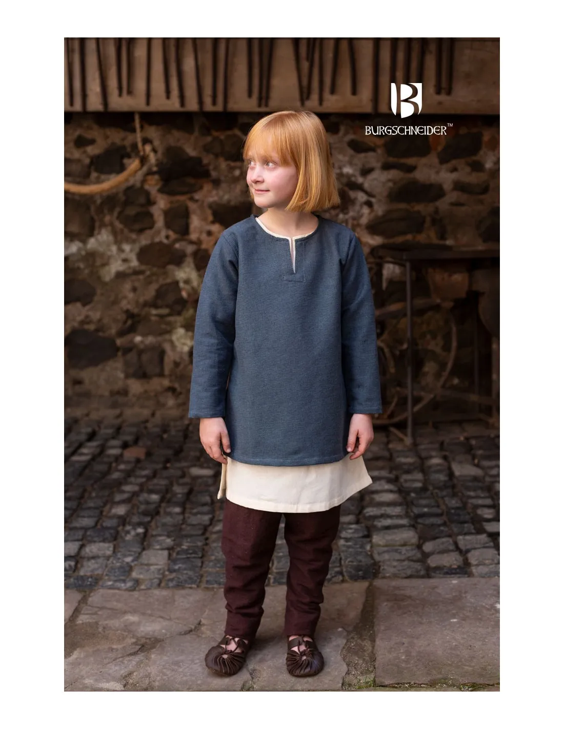 Túnica medieval para niños, Eriksson gris