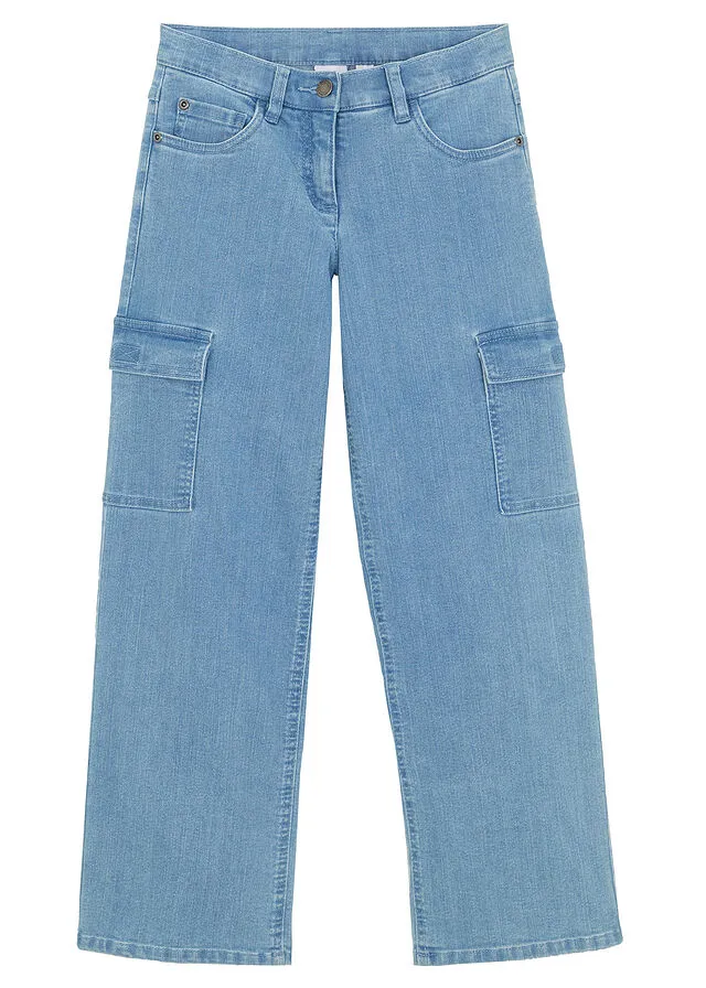 Vaqueros cargo de niña Denim claro