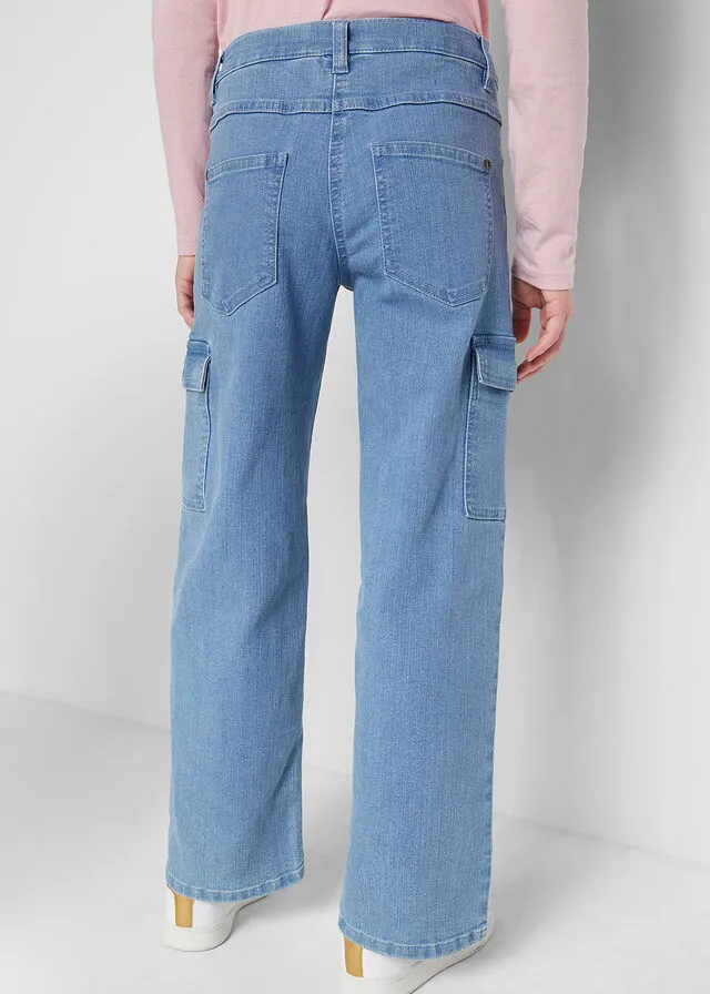 Vaqueros cargo de niña Denim claro