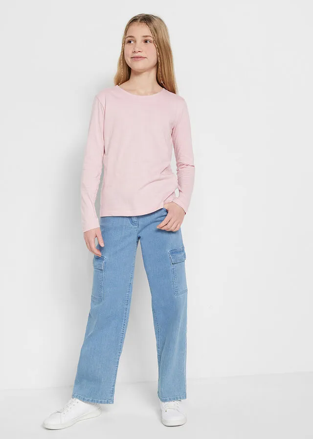 Vaqueros cargo de niña Denim claro