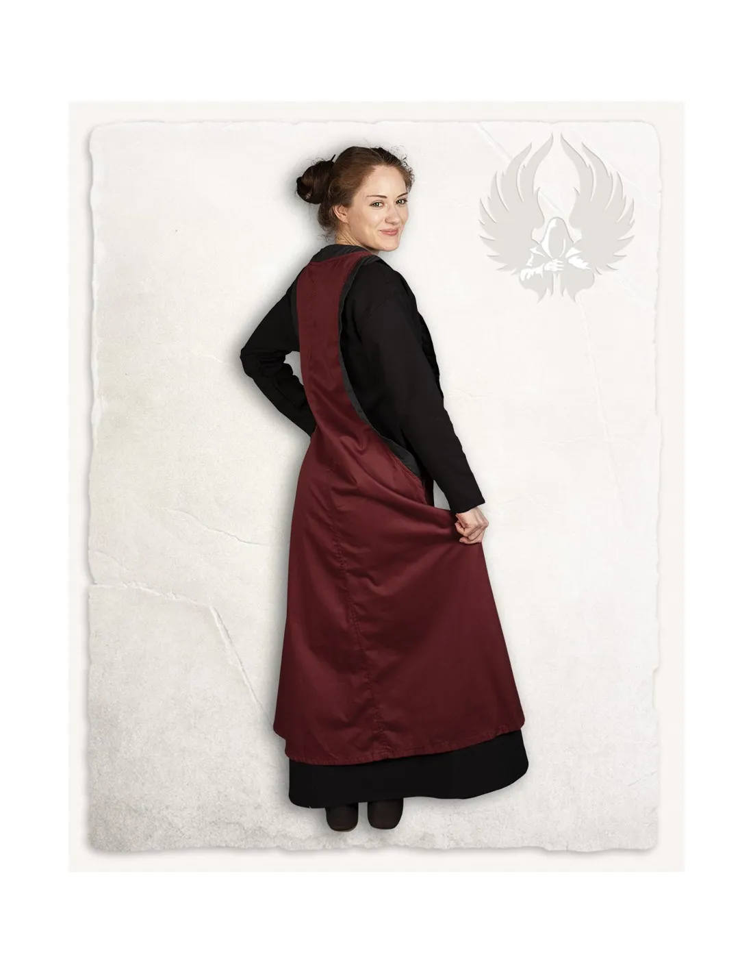 Vestido medieval dama Juliana, color burdeos