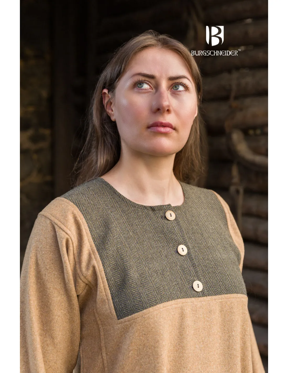 Vestido medieval modelo Rus Jadwiga, Camel