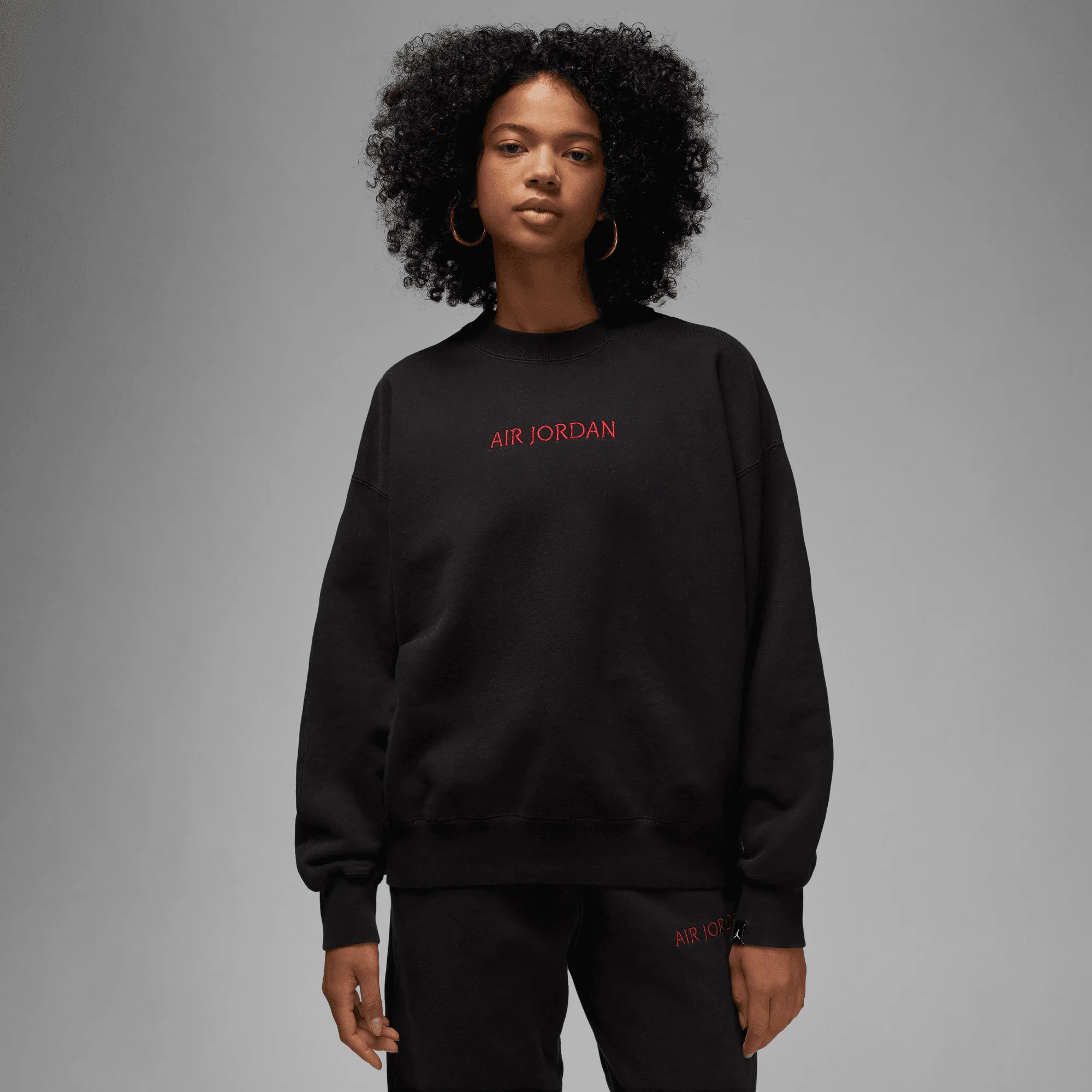 W Jordan Wordmark Crewneck Black/Red