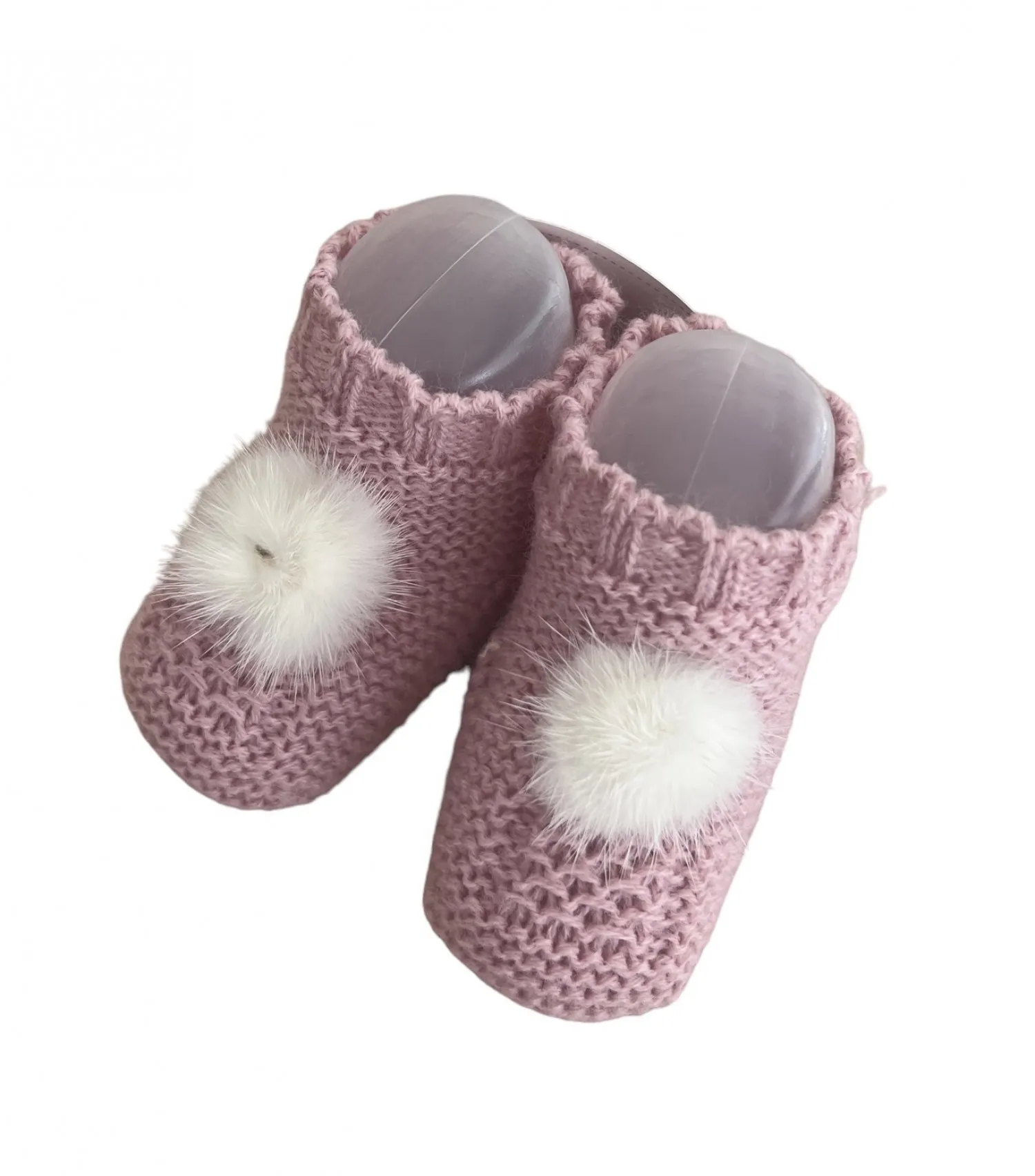 Winter knitted booties in various colors. One size