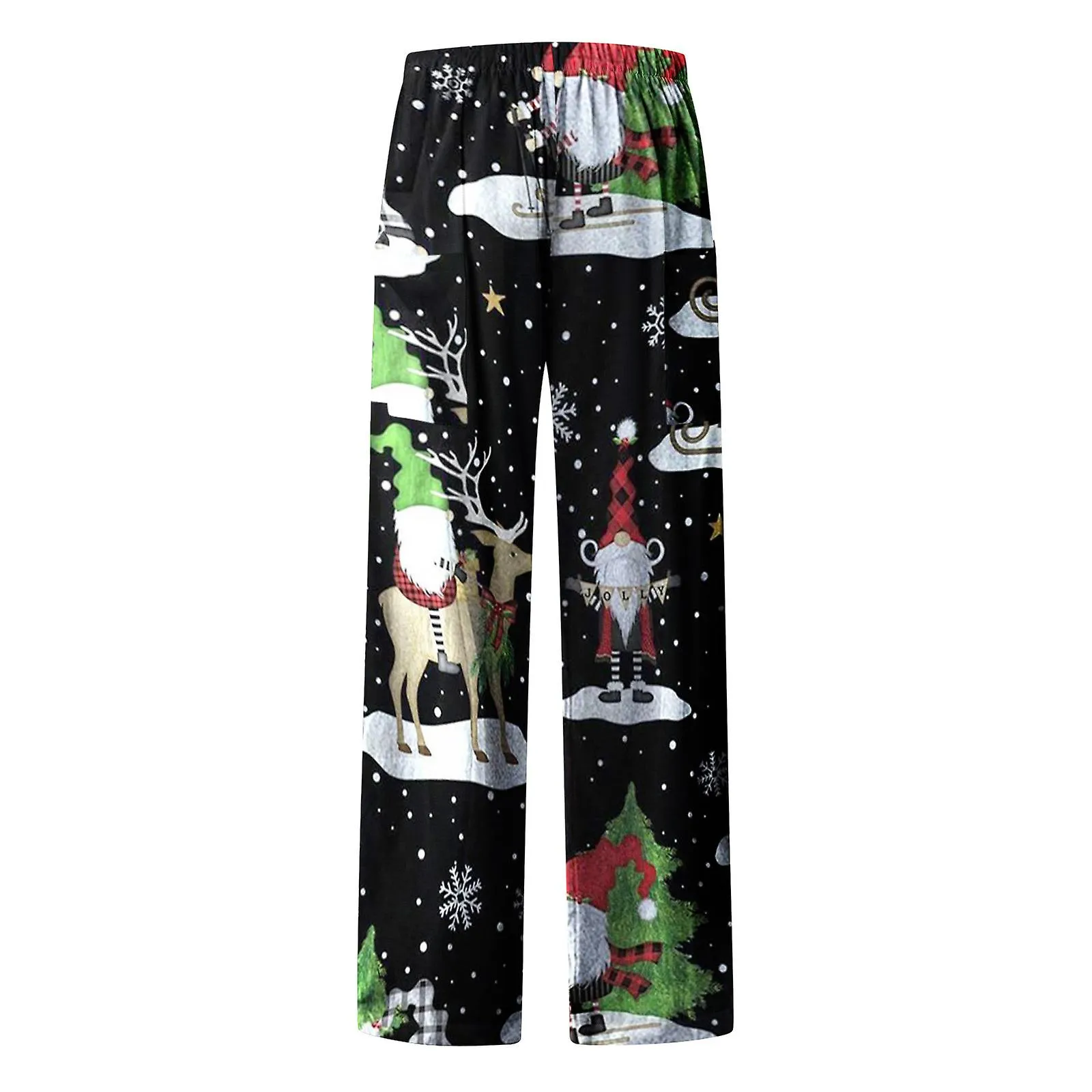 Women's Christmas Print Vintage Casual Loose Pants Casual Wide Leg Trousers Pants