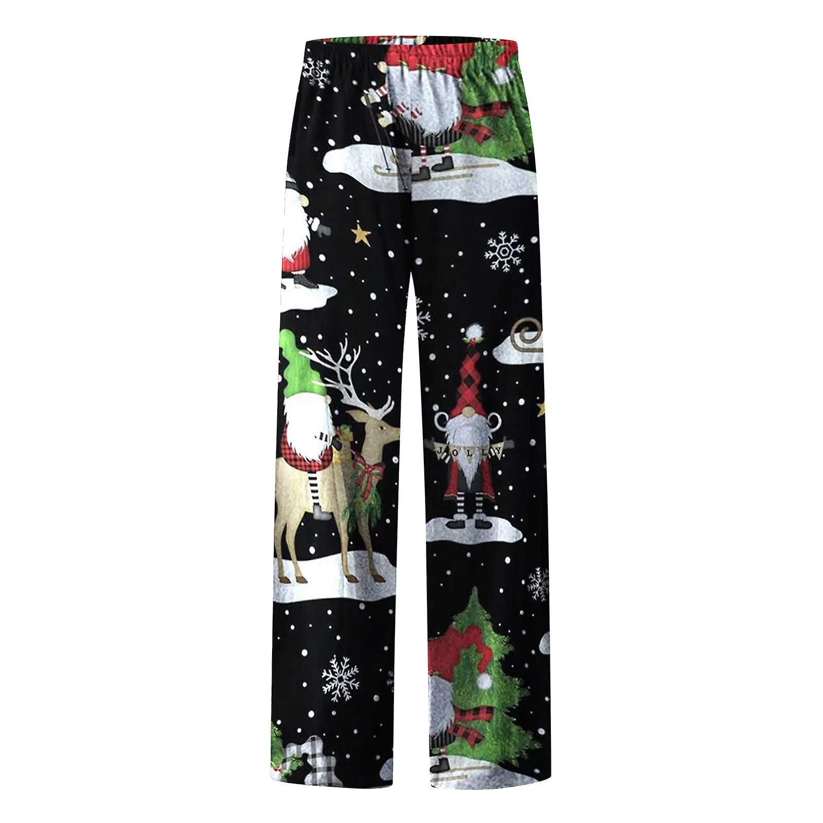 Women's Christmas Print Vintage Casual Loose Pants Casual Wide Leg Trousers Pants