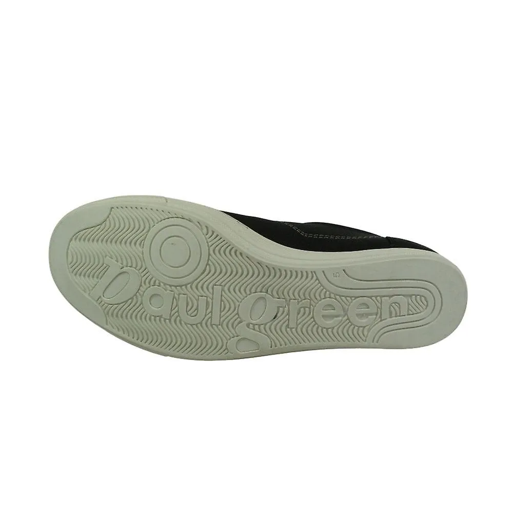 WOMEN'S PAUL GREEN 494002 | BLACK LEATHER | WOMEN'S ZIP/LACE UP TRAINERS