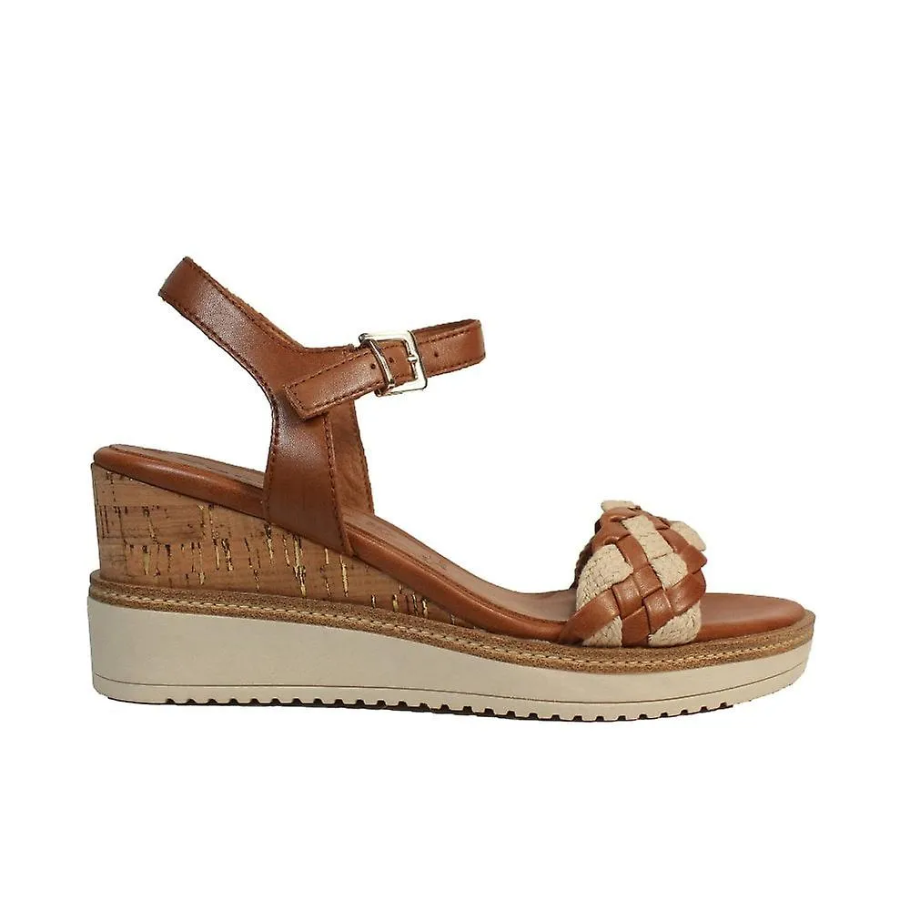 Women's Tamaris 28305 305 | Cognac Leather | Womens  Wedge Sandals