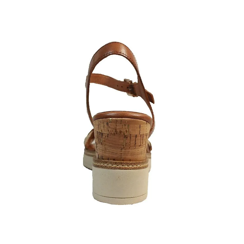 Women's Tamaris 28305 305 | Cognac Leather | Womens  Wedge Sandals