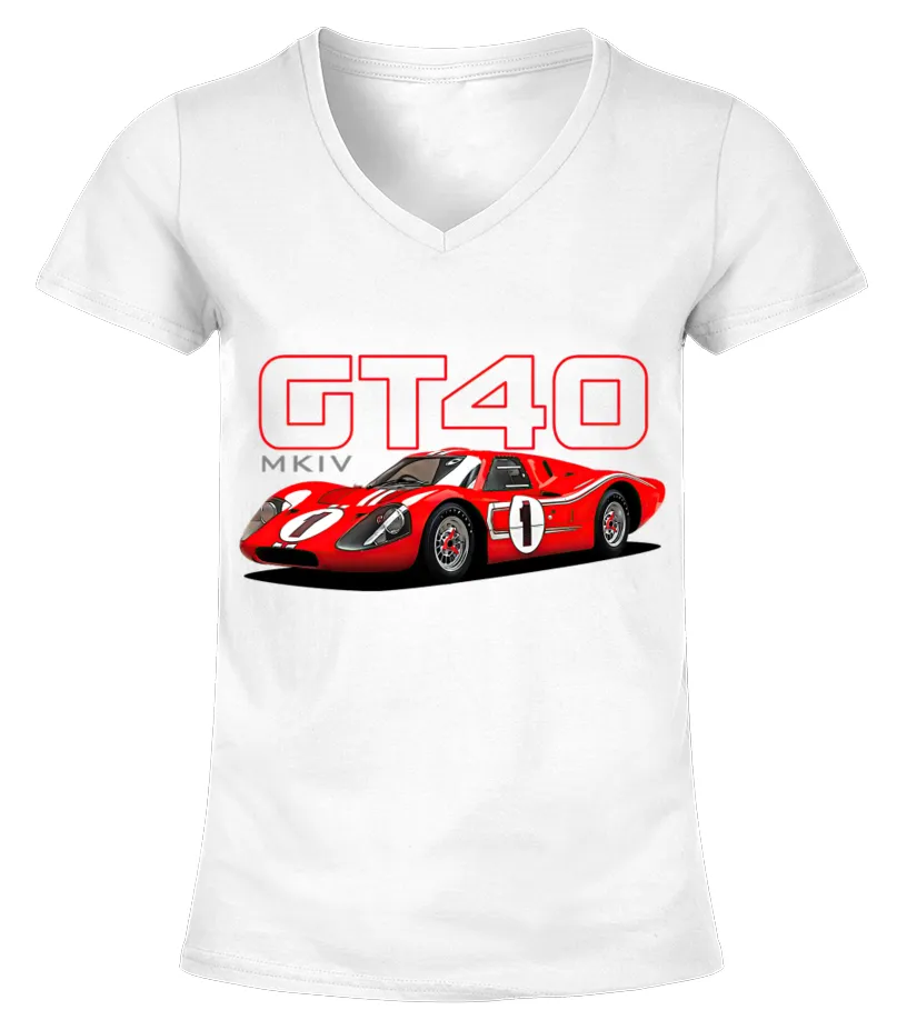 WT. GT40 MKIV Le mans 67 style rétro  classique Camiseta cuello pico Mujer