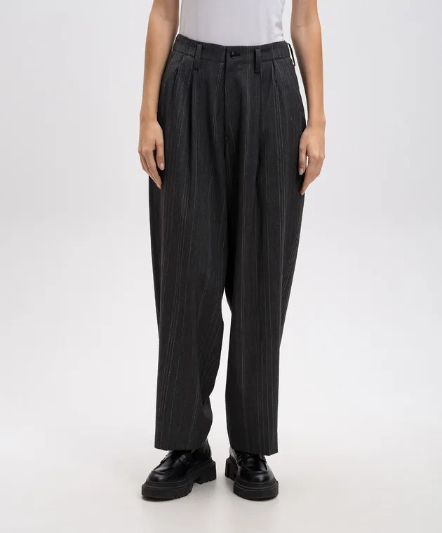 Y`S Yamamoto Gray striped pants