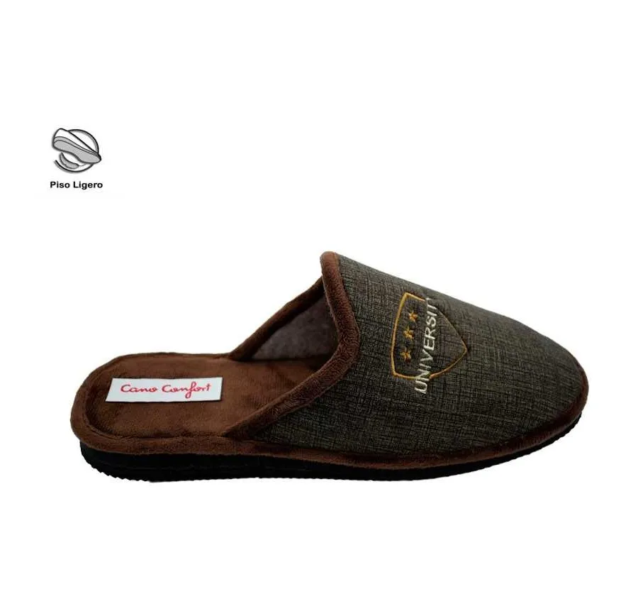 ZAPATILLA CANO CONFORT 17327 OSLO MARRON ZAPATILLA DE CASA PARA HOMBRE PISO EVA 26397