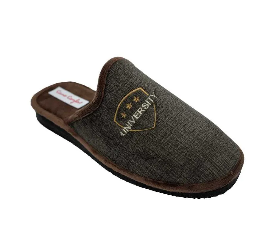 ZAPATILLA CANO CONFORT 17327 OSLO MARRON ZAPATILLA DE CASA PARA HOMBRE PISO EVA 26397