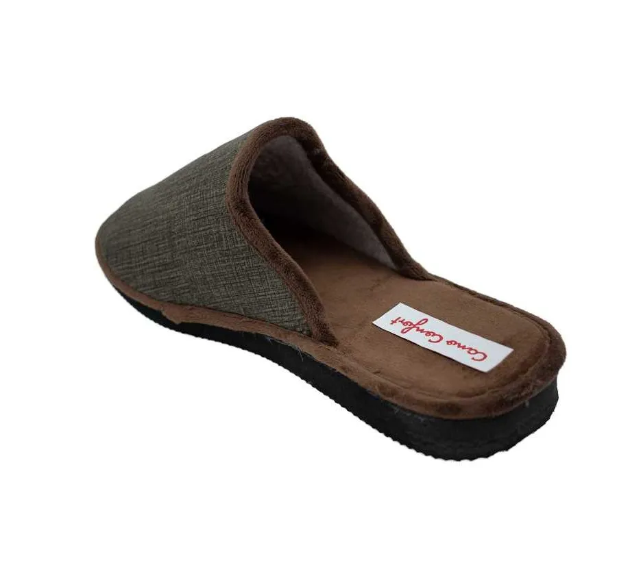 ZAPATILLA CANO CONFORT 17327 OSLO MARRON ZAPATILLA DE CASA PARA HOMBRE PISO EVA 26397