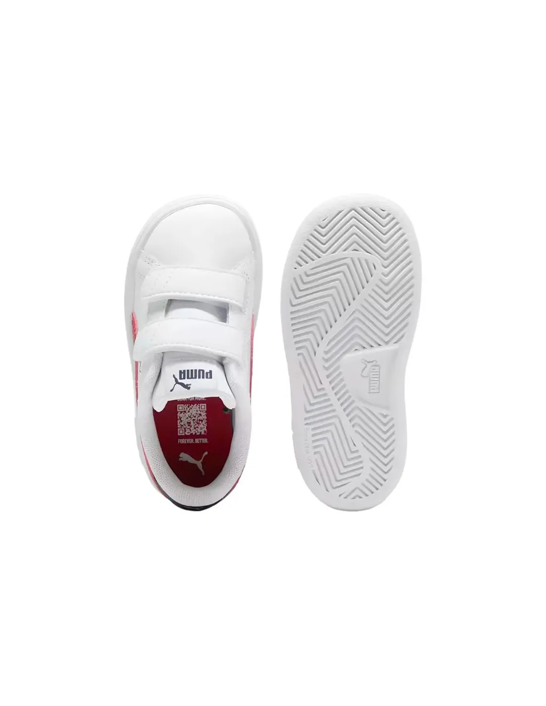 Zapatillas Puma Smash 3.0 V Blanco//Rojo Infantil