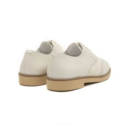 Zapato comunion blucher piel beige
