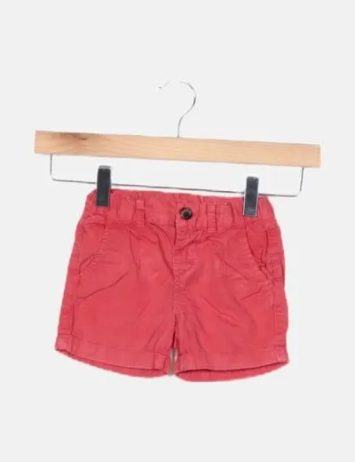 Zara Bermuda roja dobladillo