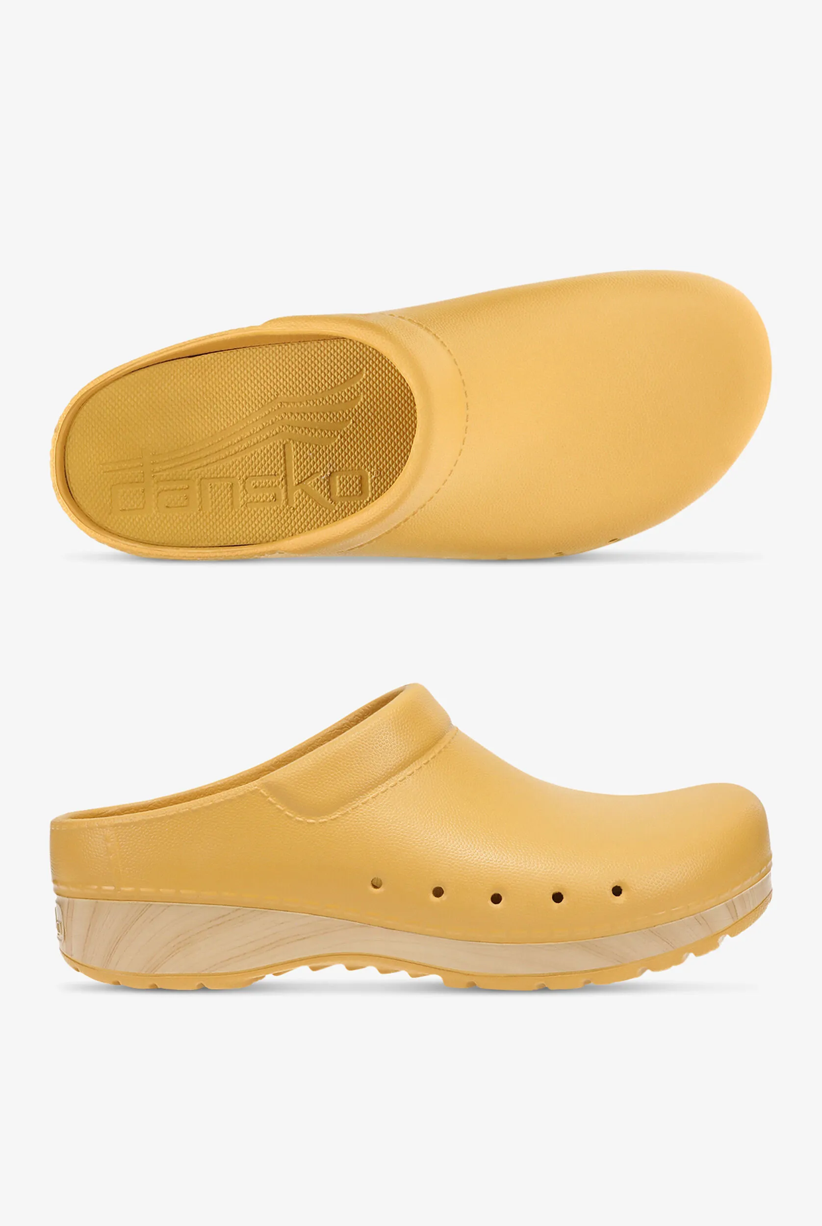 Zuecos Dansko Kane Mustard Molded con talón abierto para mujer